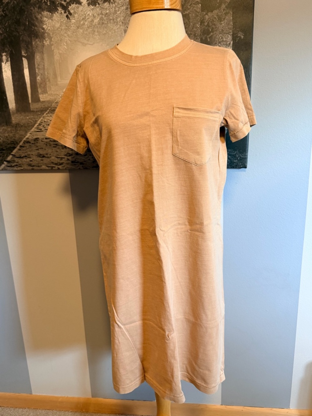 Thread & Supply Short Sleeve Pocket Mini Dress - Beige